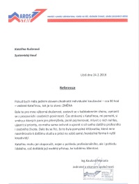Referenční dopis - Arosstav (Marcela Kaulová) - Systemickafabrika.cz